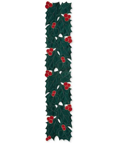 Elrene Holly Cutwork Fabric Table Runner, 14" X 72" In Multi