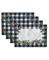 Elrene Holly Farmhouse Charm Holiday Fabric Placemats 19"x 13", Set Of 4 In Multi