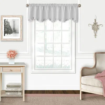 Elrene Home Fashions Adaline Nursery And Kids Ruffled Window Valance, 15 X 52 In Pearl Gray