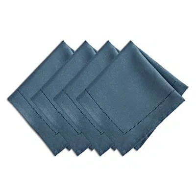 Elrene Home Fashions Alison Hemstitch Napkin, Set Of 4 In Blue