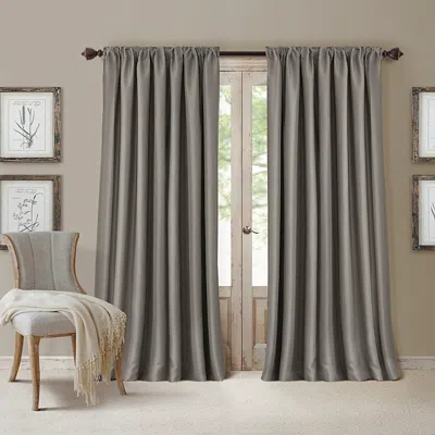 Elrene Home Fashions All Seasons Blackout Curtain Panel, 52 X 108 In Silver