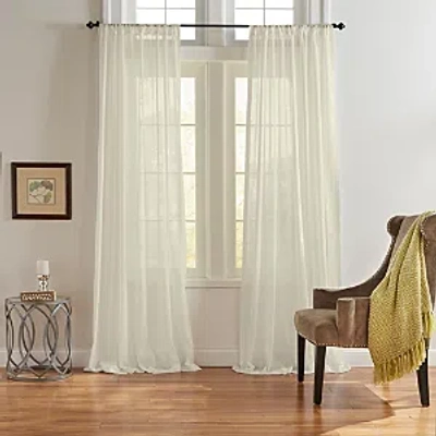 Elrene Home Fashions Asher Cotton Voile Sheer Curtain Panel, 52 X 84 In Ivory