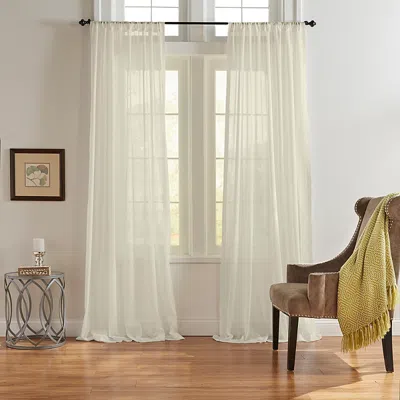 Elrene Home Fashions Asher Cotton Voile Sheer Curtain Panel, 52 X 95