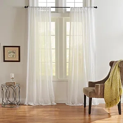 Elrene Home Fashions Asher Cotton Voile Sheer Curtain Panel, 52 X 95 In White