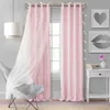 Elrene Home Fashions Aurora Kids Room Darkening Layered Sheer Curtain Panel, 52 X 108 In Soft Pink