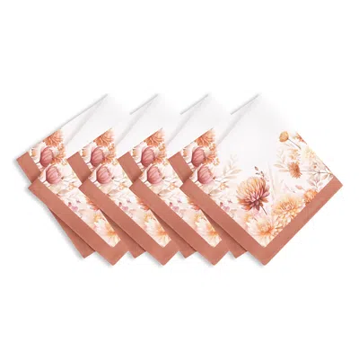 Elrene Home Fashions Autumn Blooms Napkins, 17x 17, Set Of 4 In Multi