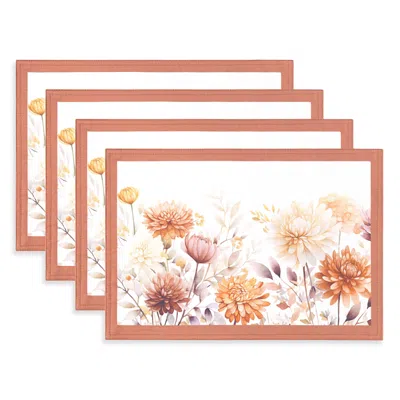 Elrene Home Fashions Autumn Blooms Placemats, 13 X 19, Set Of 4 In Multi