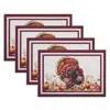 Elrene Home Fashions Autumn Heritage Turkey Engineered Placemats, Set Of 4 In Multi