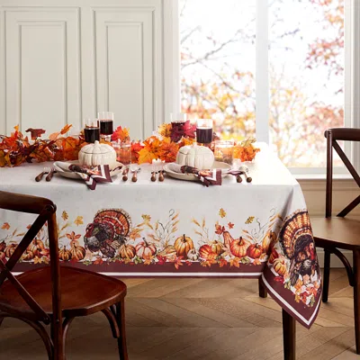 Elrene Home Fashions Autumn Heritage Turkey Engineered Tablecloth, 60 X 102 In Multi