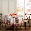 Elrene Home Fashions Autumn Heritage Turkey Engineered Tablecloth, 60 X 84 Round In Multi