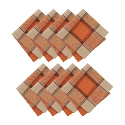Elrene Home Fashions Autumnal Harvest 8-pc. Napkins In Multi