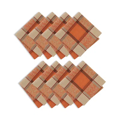 Elrene Home Fashions Autumnal Harvest Plaid Napkins, Set Of 8 In Multi