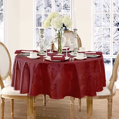 Elrene Home Fashions Barcelona Jacquard Damask Tablecloth In Red