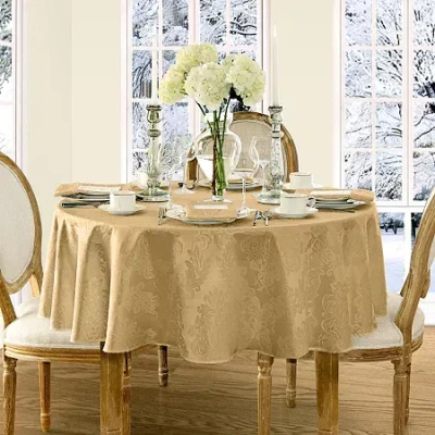 Elrene Home Fashions Barcelona Jacquard Damask Tablecloth In Gold