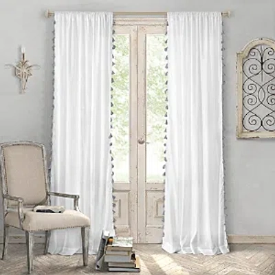 Elrene Home Fashions Bianca Tassel Curtain Panel, 52 X 84 In Gray Sage