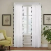 Elrene Home Fashions Bianca Tassle 100% Cotton Rod Pocket Embellished Light-filtering Single Curtain Panel In Black