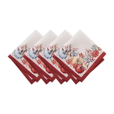 Elrene Home Fashions Botanical Harvest Pumpkin 4-pc. Napkins In Brown