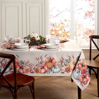 Elrene Home Fashions Botanical Harvest Pumpkin Engineered Tablecloth, 60 X 144 In Multi