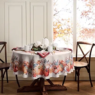 Elrene Home Fashions Botanical Harvest Pumpkin Engineered Tablecloth, 60 X 84 Oval In Multi