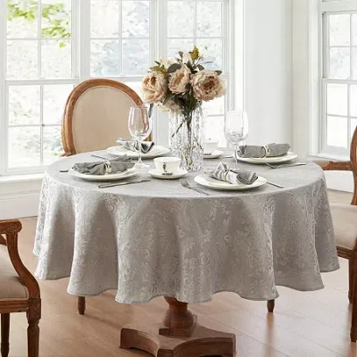 Elrene Home Fashions Caiden Elegance Tablecloth In Silver