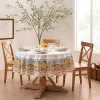 Elrene Home Fashions Capri Lemon 70" Round Tablecloth In White