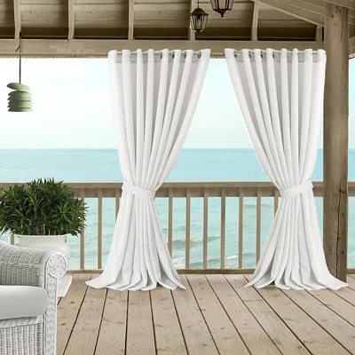 Elrene Home Fashions Carmen Sheer Indoor/outdoor Tieback Curtain Panel, 114 X 108