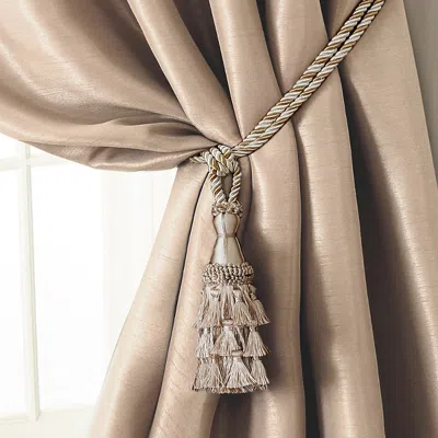 Elrene Home Fashions Charlotte Tassel Curtain Tieback In Ivory