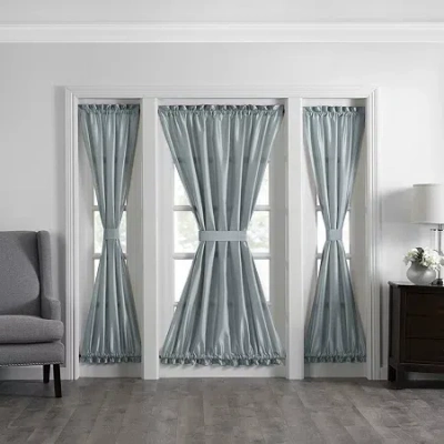 Elrene Home Fashions Colette Light-filtering Rod Pocket Door Panel Curtain In Blue