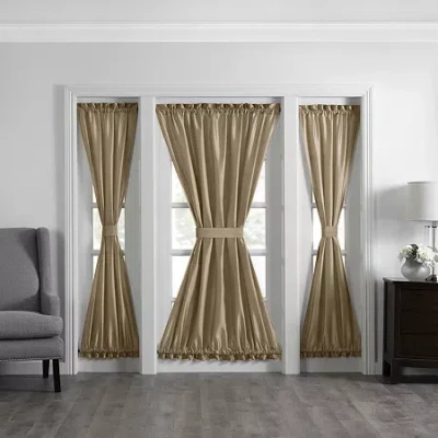Elrene Home Fashions Colette Light-filtering Rod Pocket Door Panel Curtain In Brown