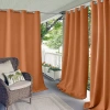 Elrene Home Fashions Connor Grommet Top Light-filtering Single Outdoor Curtain Panel In Orange