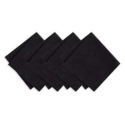 Elrene Home Fashions Continental Solid Texture Water And Stain Resistant Napkins, Set Of 4 In Black