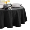 Elrene Home Fashions Continental Solid Texture Water And Stain Resistant Round Tablecloth, 70 In Black