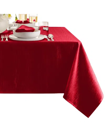 Elrene Home Fashions Continental Solid Texture Water & Stain Resistant  Tablecloth In Red