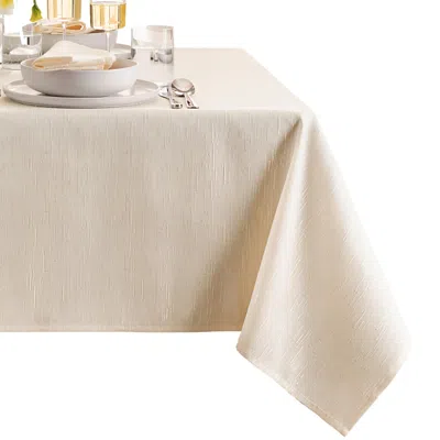 Elrene Home Fashions Continental Solid Texture Water And Stain Resistant Tablecloth, 60 X 102 In Neutral