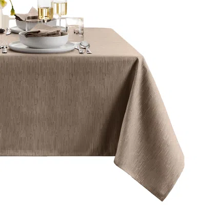 Elrene Home Fashions Continental Solid Texture Water And Stain Resistant Tablecloth, 60 X 84 In Taupe