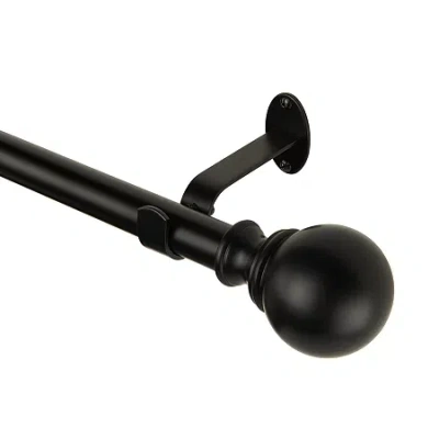Elrene Home Fashions Cordelia 1 In Adjustable Curtain Rod In Black