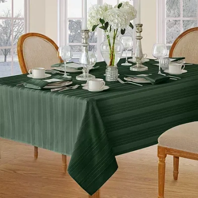 Elrene Home Fashions Denley Stripe Jacquard Tablecloth In Green
