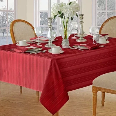 Elrene Home Fashions Denley Stripe Jacquard Tablecloth In Red
