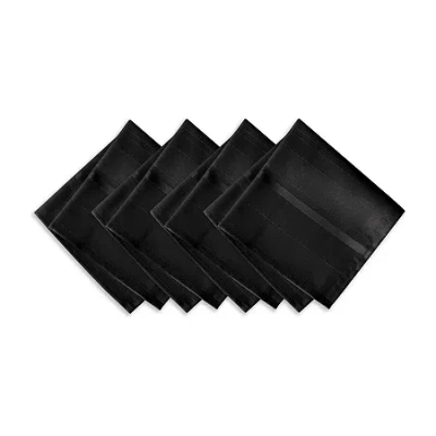 Elrene Home Fashions Elegance Plaid Damask Set Of 4 Napkin In Black