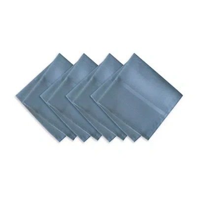 Elrene Home Fashions Elegance Plaid Damask Set Of 4 Napkin In Blue