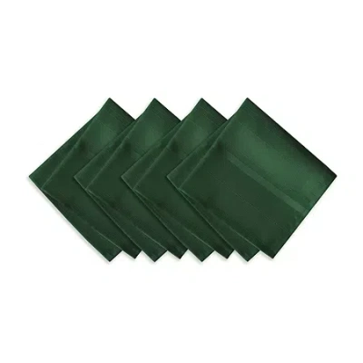 Elrene Home Fashions Elegance Plaid Damask Set Of 4 Napkin In Green