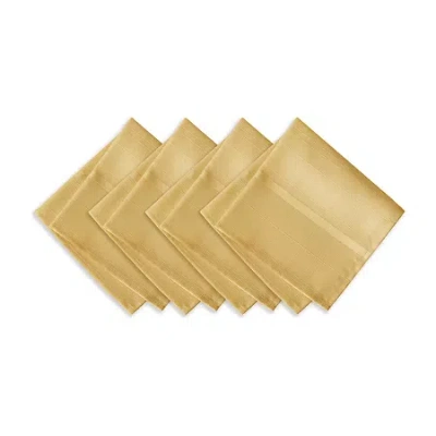 Elrene Home Fashions Elegance Plaid Damask Set Of 4 Napkin In Gold