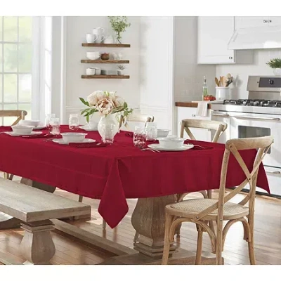 Elrene Home Fashions Elegance Plaid Jacquard Tablecloth In Red