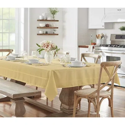 Elrene Home Fashions Elegance Plaid Jacquard Tablecloth In Yellow