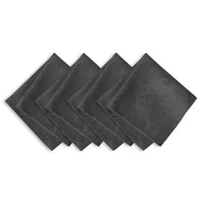 Elrene Home Fashions Elrene Barcelona Jacquard Damask Napkins, Set Of 4 In Gray
