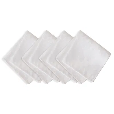 Elrene Home Fashions Elrene Barcelona Jacquard Damask Napkins, Set Of 4 In White