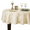 Elrene Home Fashions Elrene Barcelona Jacquard Damask Round Tablecloth, 70 X 70 In Neutral