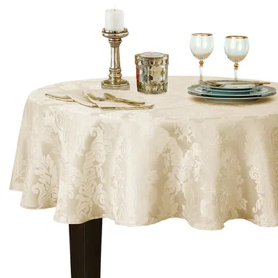 Elrene Home Fashions Elrene Barcelona Jacquard Damask Round Tablecloth, 70 X 70 In Antique