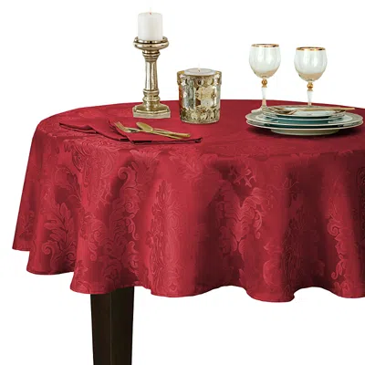 Elrene Home Fashions Elrene Barcelona Jacquard Damask Round Tablecloth, 70 X 70 In Red