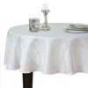 Elrene Home Fashions Elrene Barcelona Jacquard Damask Round Tablecloth, 70 X 70 In White
